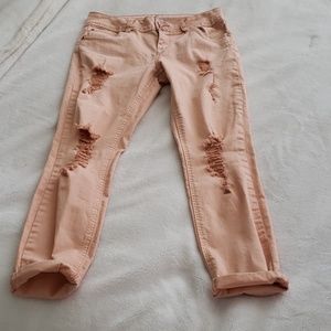 Peach skinny jeans